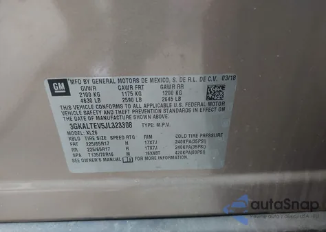 2018 GMC Terrain Sle from USA, damaged, VIN 3GKALTEV5JL323308